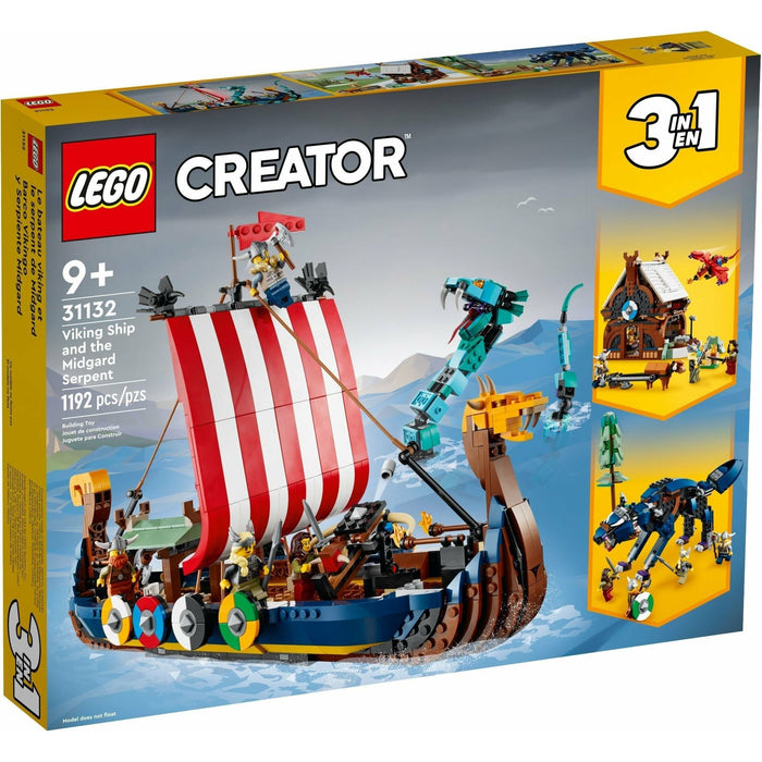LEGO Creator 3-in-1 31132 Viking Ship and Midgard Serpant
